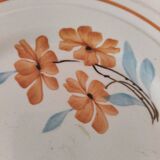Set of 6 vintage orange and blue floral plates – 1950s
