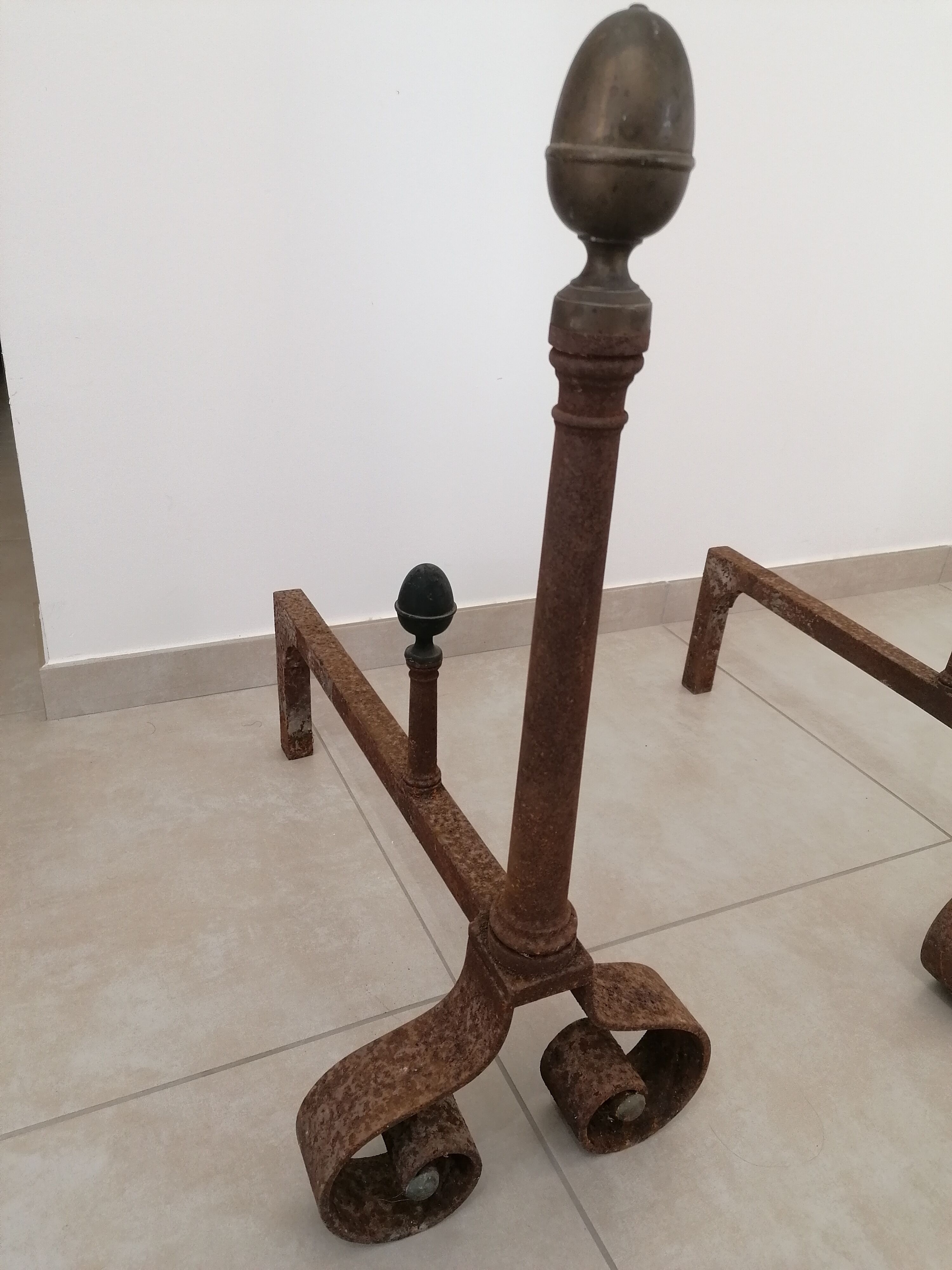 Pair of channels empire cast and brass