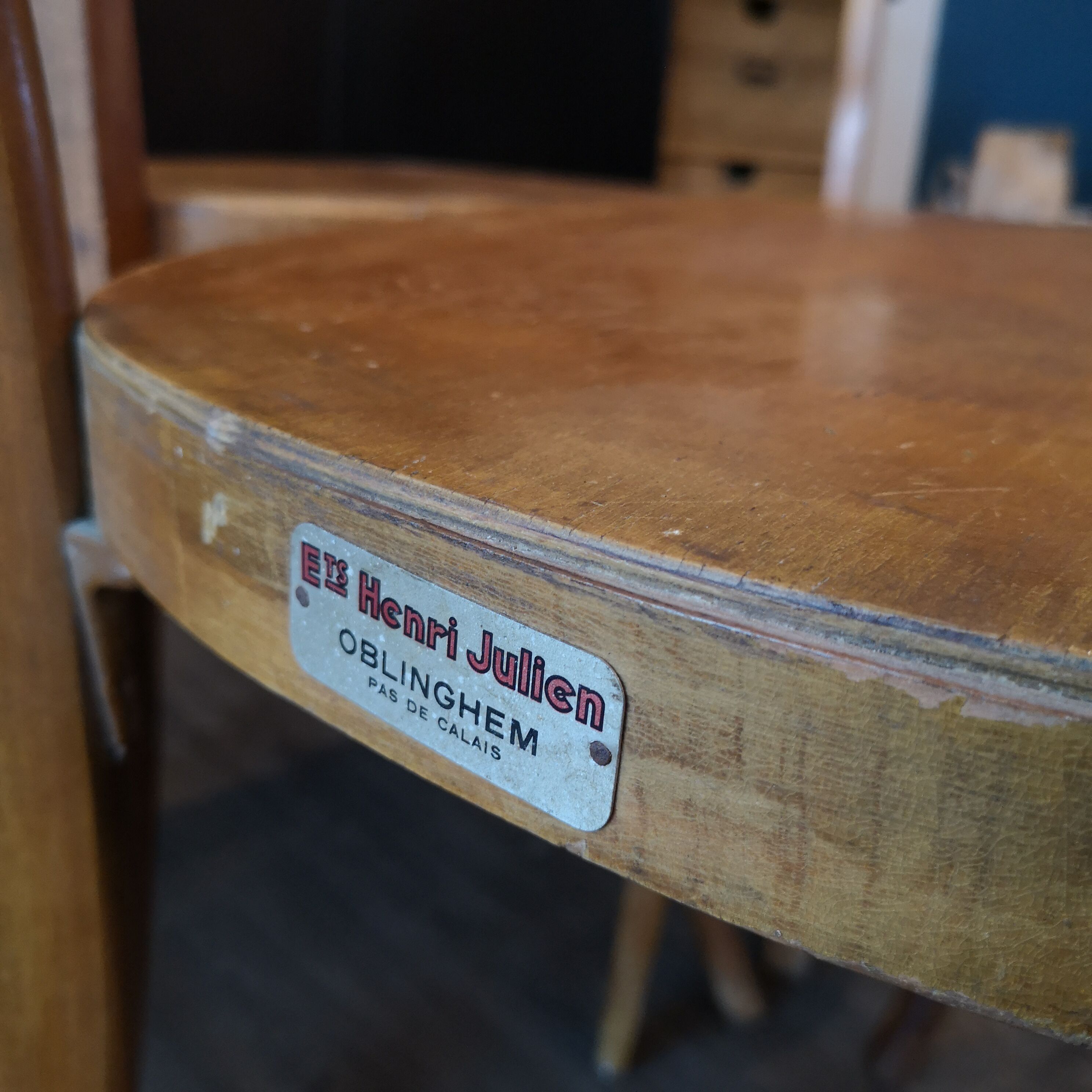 Series of 4 Bistro chairs dismatched Baumann and Fischel