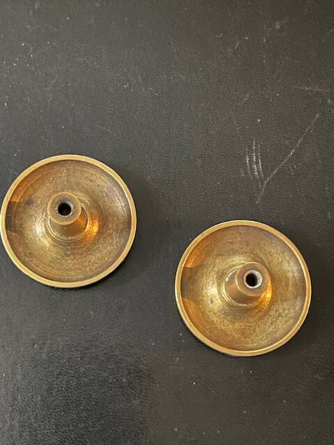 pair of old brass handle knobs