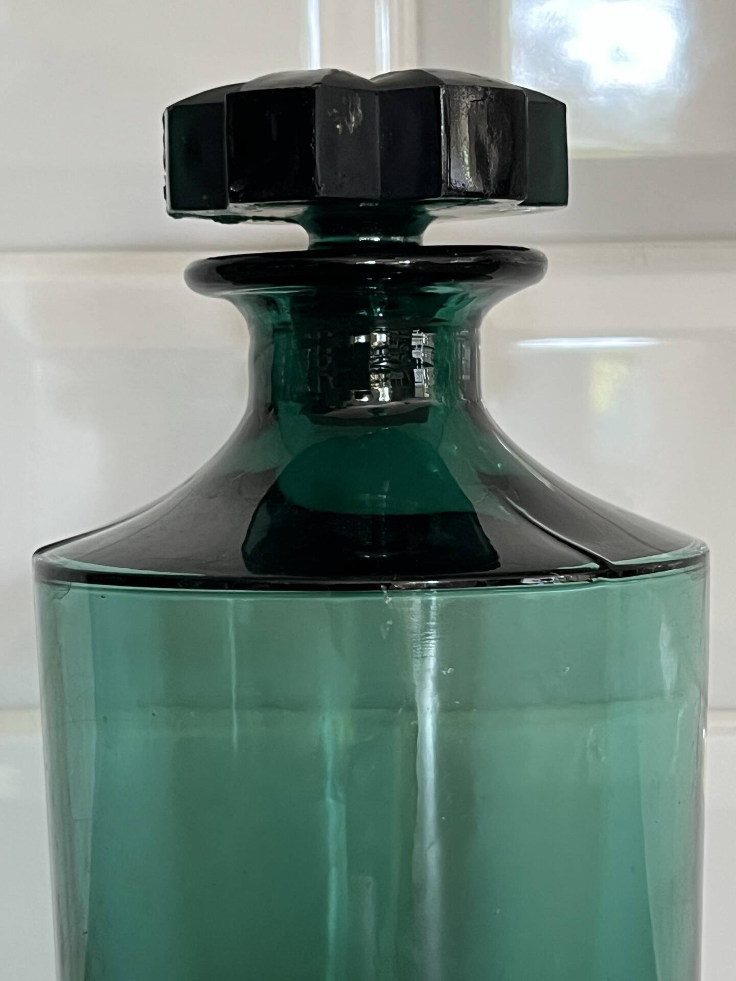 Art Deco glass bottle flask