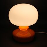 Lampe de table champignon en verre orange Stepan Tabery des années 1970, Tchécoslovaquie