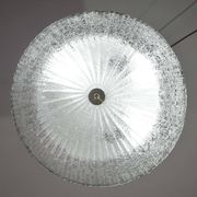 Vintage Italian Transparent Murano Glass Flush Mount Light