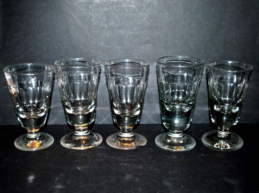 Lot de 5 verres à café anciens - Mazagran en Verre de Bistrot Absinthe |  Selency