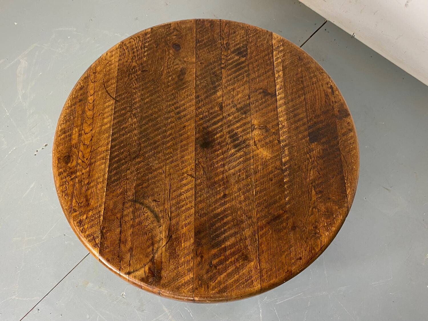 Vintage Brutalist Rustic Wabi-Sabi Oak Coffee Table, France, 1950s