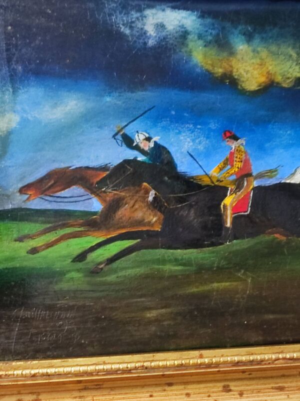 Tableau courses de chevaux XIX