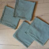 4 vintage checkered napkins