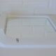 Square Wall Mirror With Shelf / Vintage White Plastic Space Age 1970
