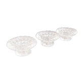 Set of 3 glass candlesticks