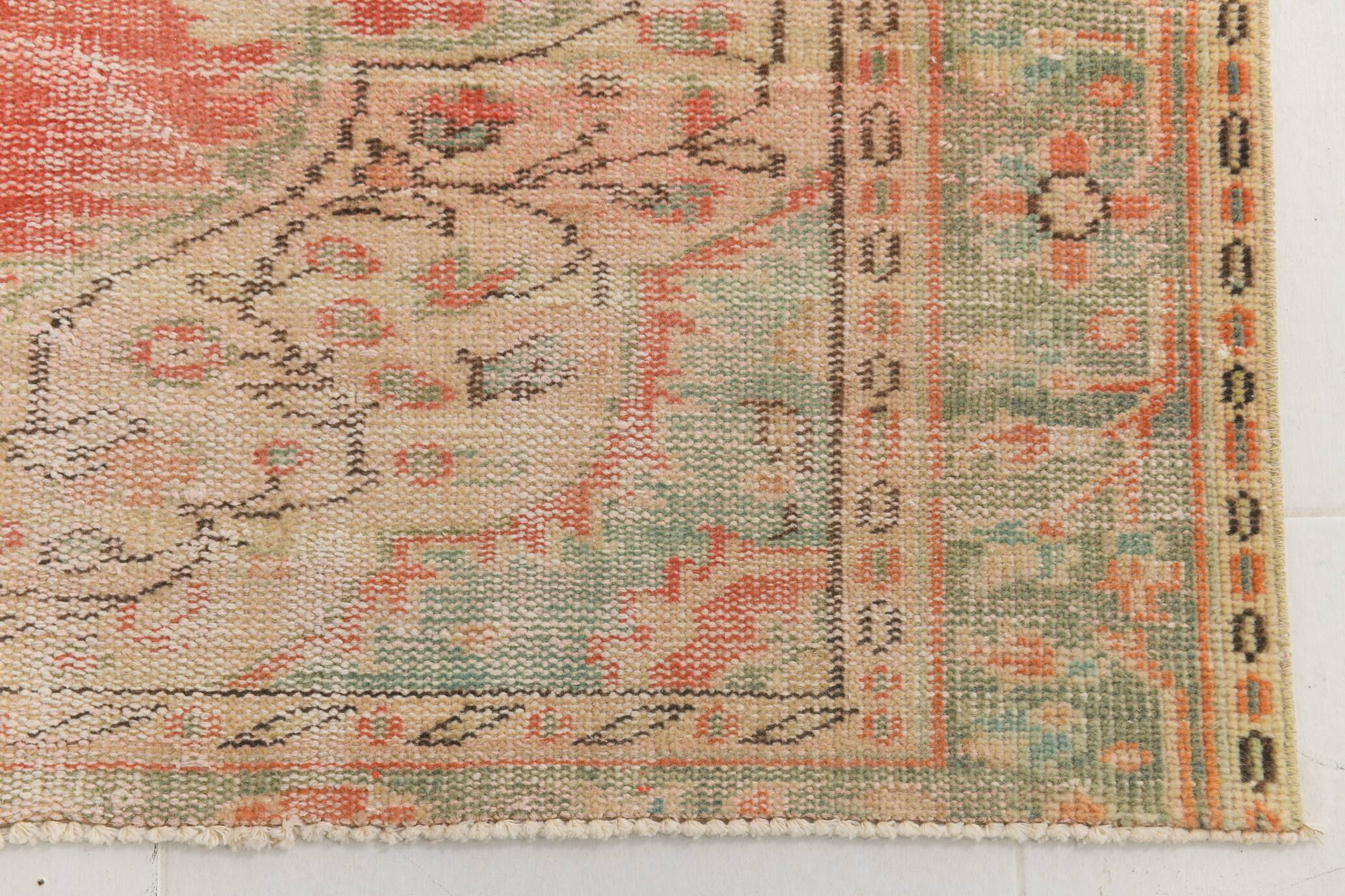 6x8 Vintage Pale Red Classic Rug, 179x254Cm