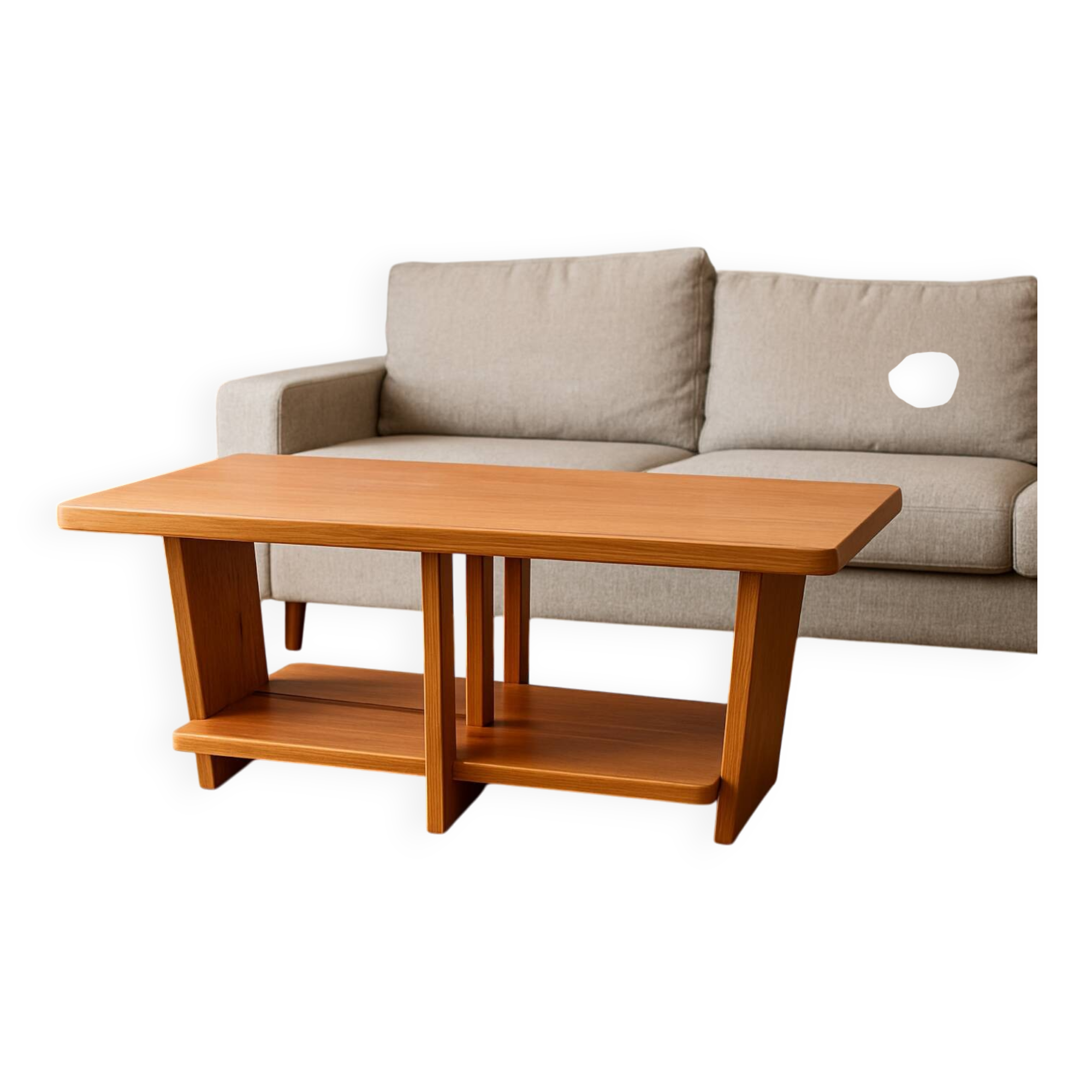 Large solid elm coffee table