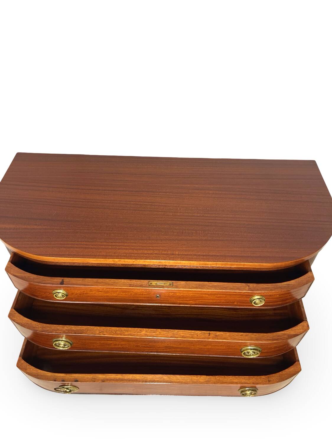 Large half-moon shaped chest of drawers/hall console, 1930s/1940s.