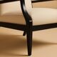 Pair of Art Deco armchairs — black lacquered wood and zebra leather - mid-century