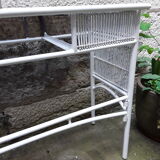 Vintage rattan garden console table