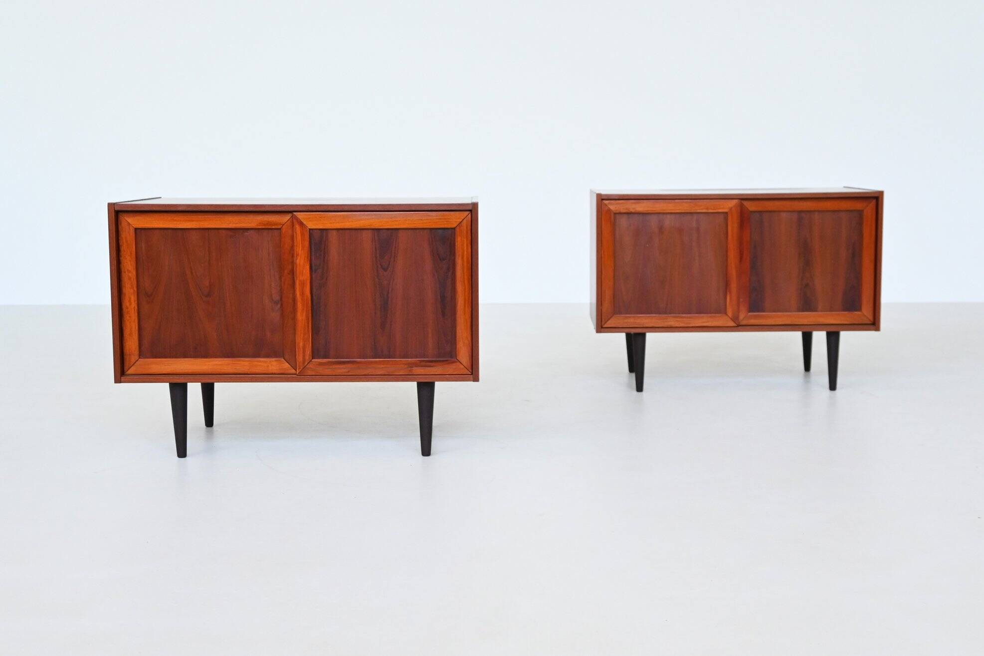 Pair of IB Kofod-Larsen cabinets in rosewood, Faarup, Denmark 1960.