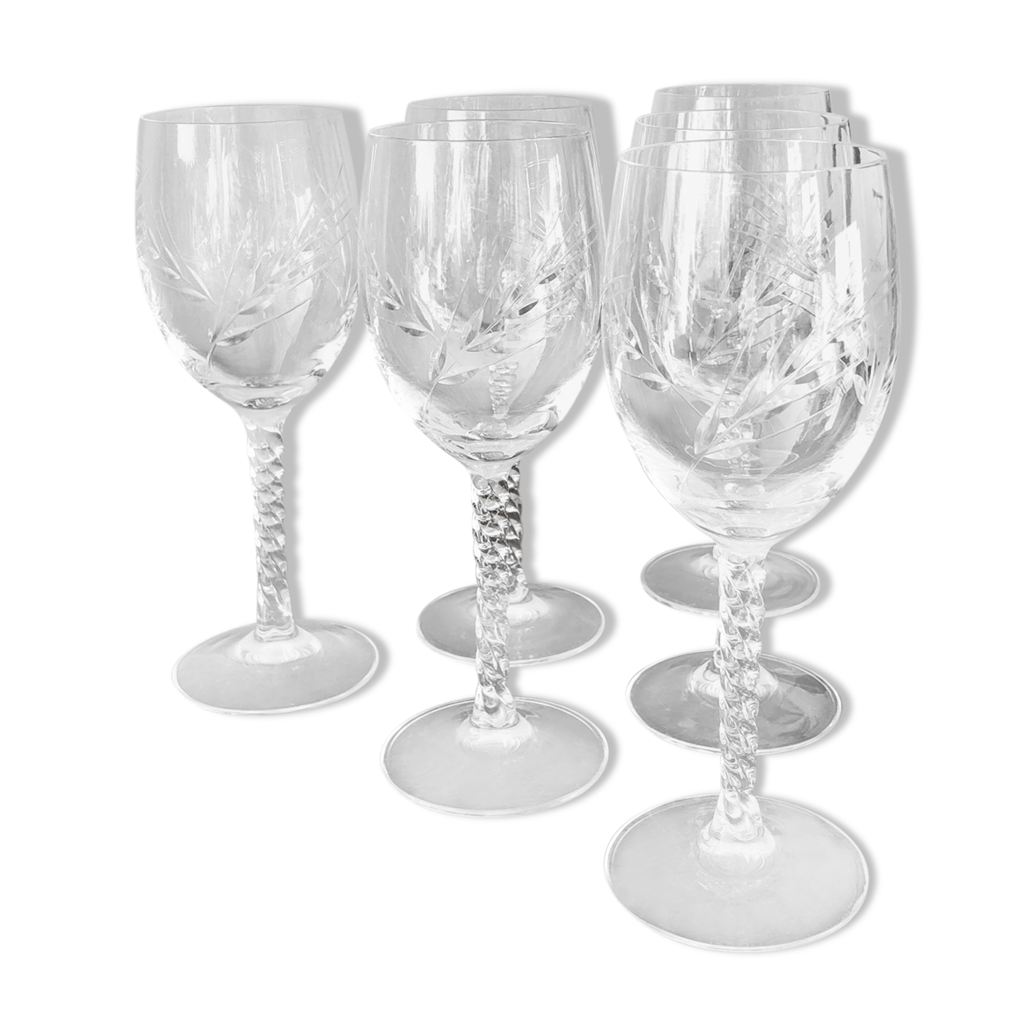 6 wine glasses in Cristal d'Arques model Épi Fleury