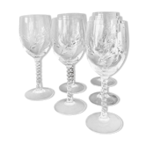Set de 6 verres à vin en cristal d'Arques modèle épi Fleury