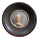miniature portrait of an elegant woman, hand-painted by the painter Hil