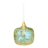 Suspension globe vintage en verre ambré