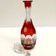 Bohemian Transparent and Red Crystal Decanter Bottle by Dresden Crystal, Germany