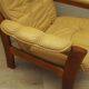 Yellow leather armchair, Danish design, 1960s, production: Denmark