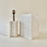 Onyx and brass lamp with a square shade.