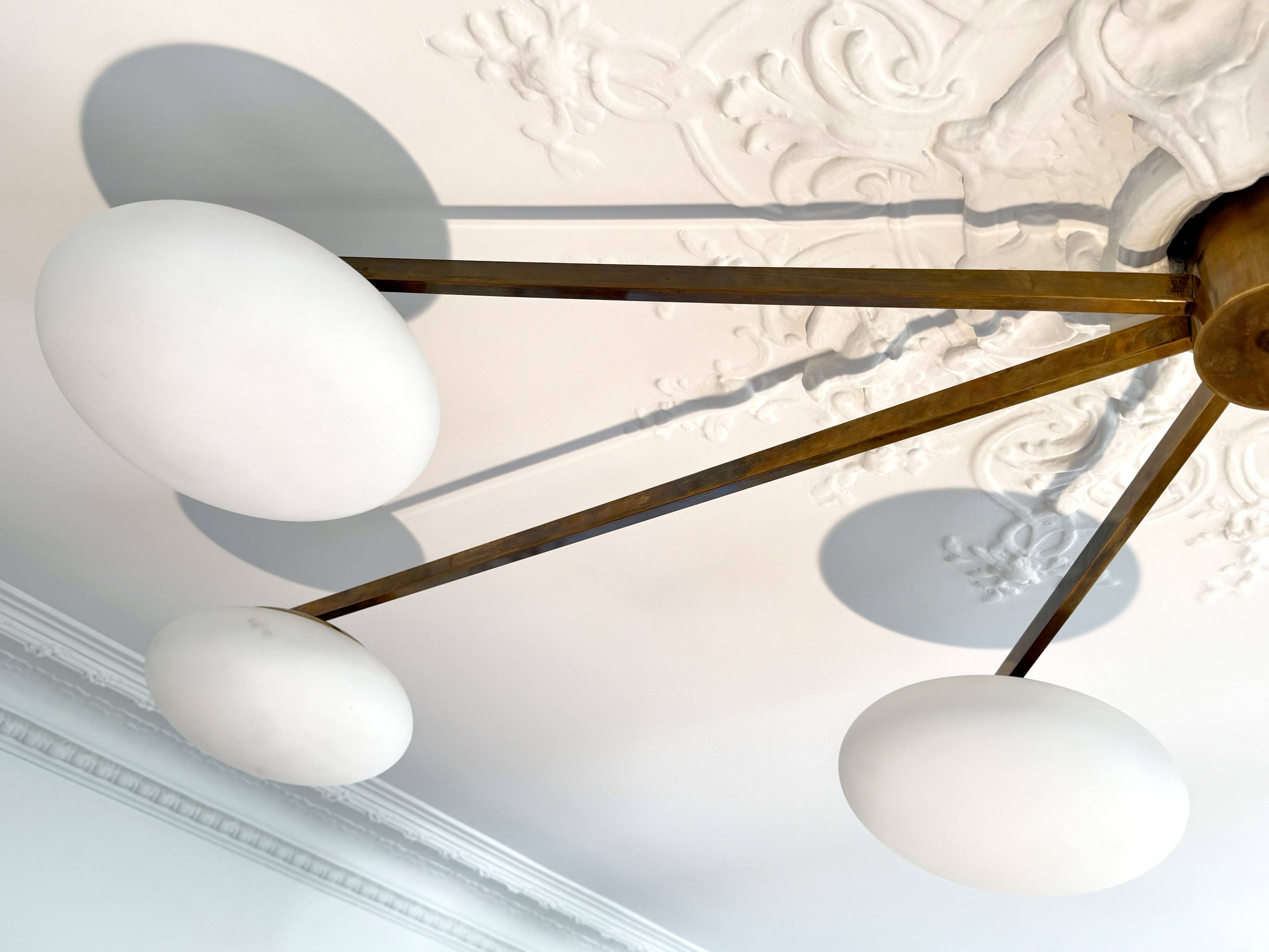 Angelo Lelii lustre plafonnier modèle 6 lune édition arredoluce