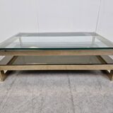 Vintage gold leaf coffee table by Belgochrom, 1970s