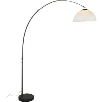 Large 70s ARC floor lamp in brushed stainless steel