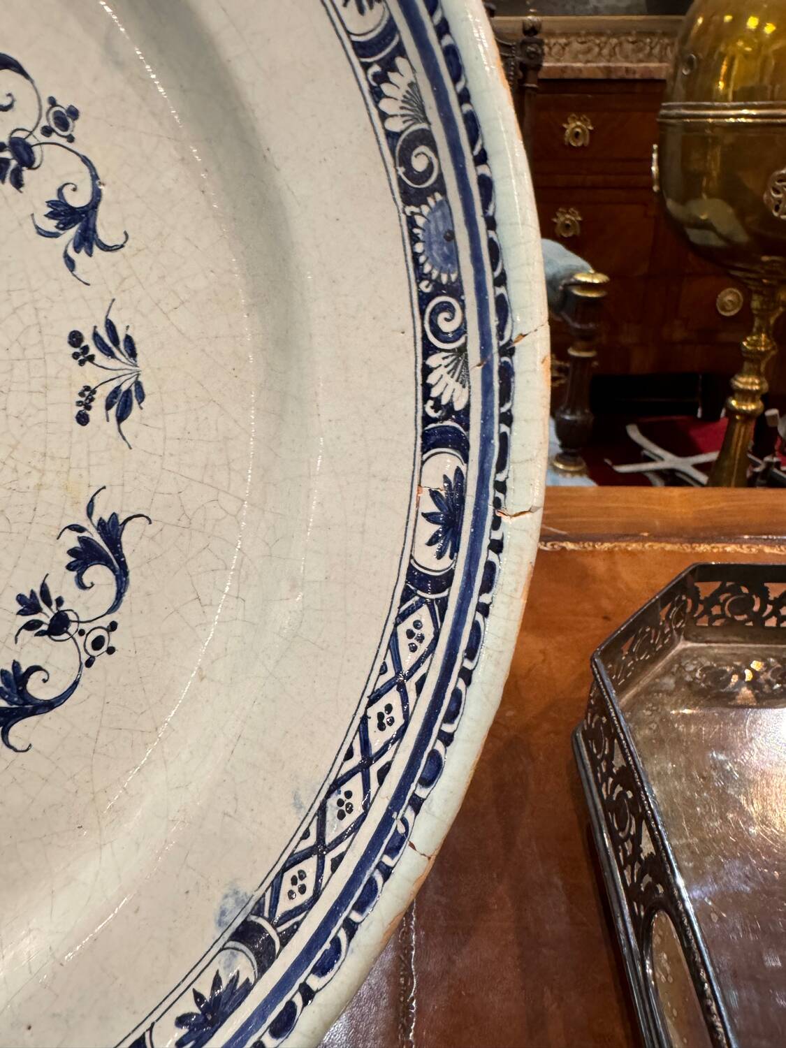 Rouen earthenware round dish