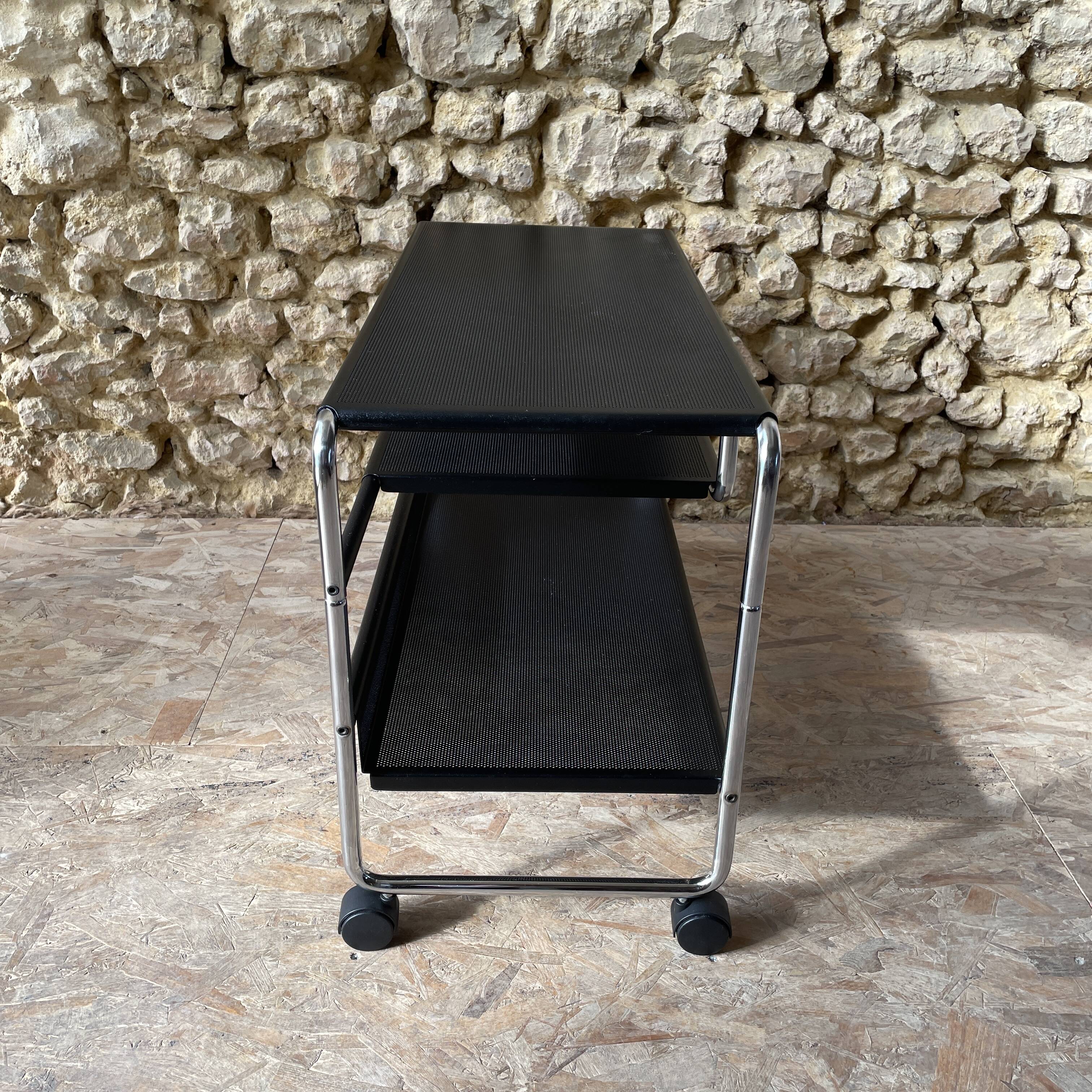 Occasional furniture / hi-fi furniture on chrome metal wheels – Habitat