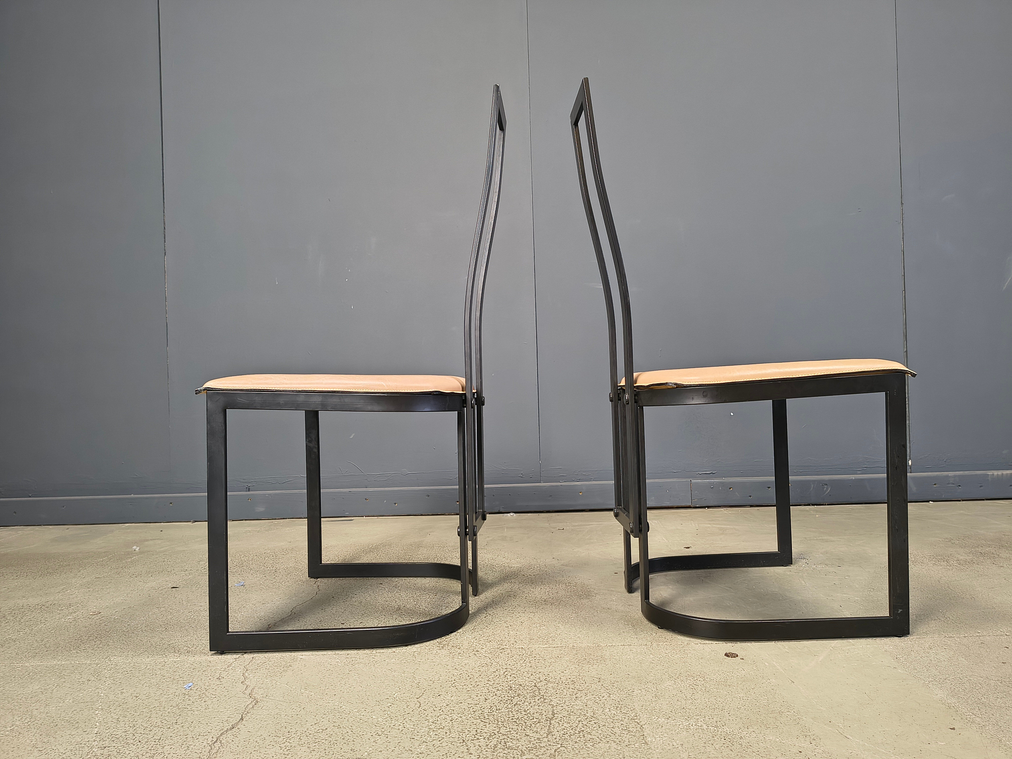 Chaises de salle à manger postmodernes Gastone Rinaldi pour Thema Italie, années 1980 - ensemble de 6