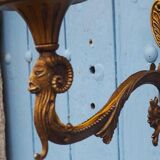 Vintage Rams Head French Bronze Wall Sconces Wall Lights C1930s Pair