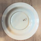 Set of 4 mismatched blue Terre de Fer soup plates