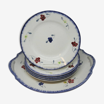 Mary-Lou dessert set from Digoin 5 plates and a pie dish