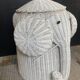 Vintage elephant laundry basket in rattan and wicker