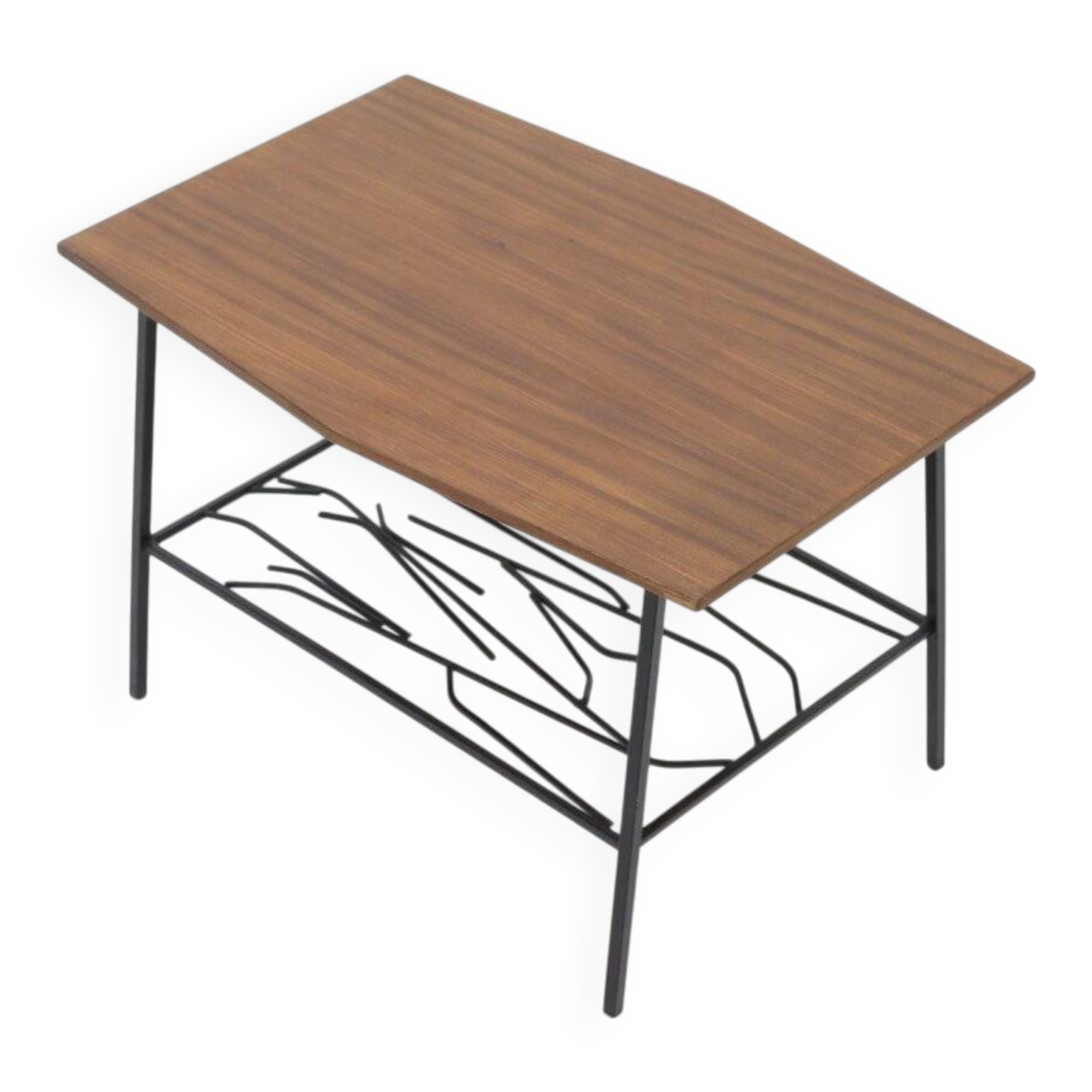 Coffee table with a wooden top, 1950s.