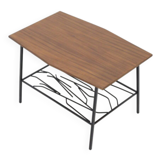 Coffee table with a wooden top, 1950s.