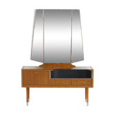 Vintage mid century dressing table with folding mirror, 1950s-1960s