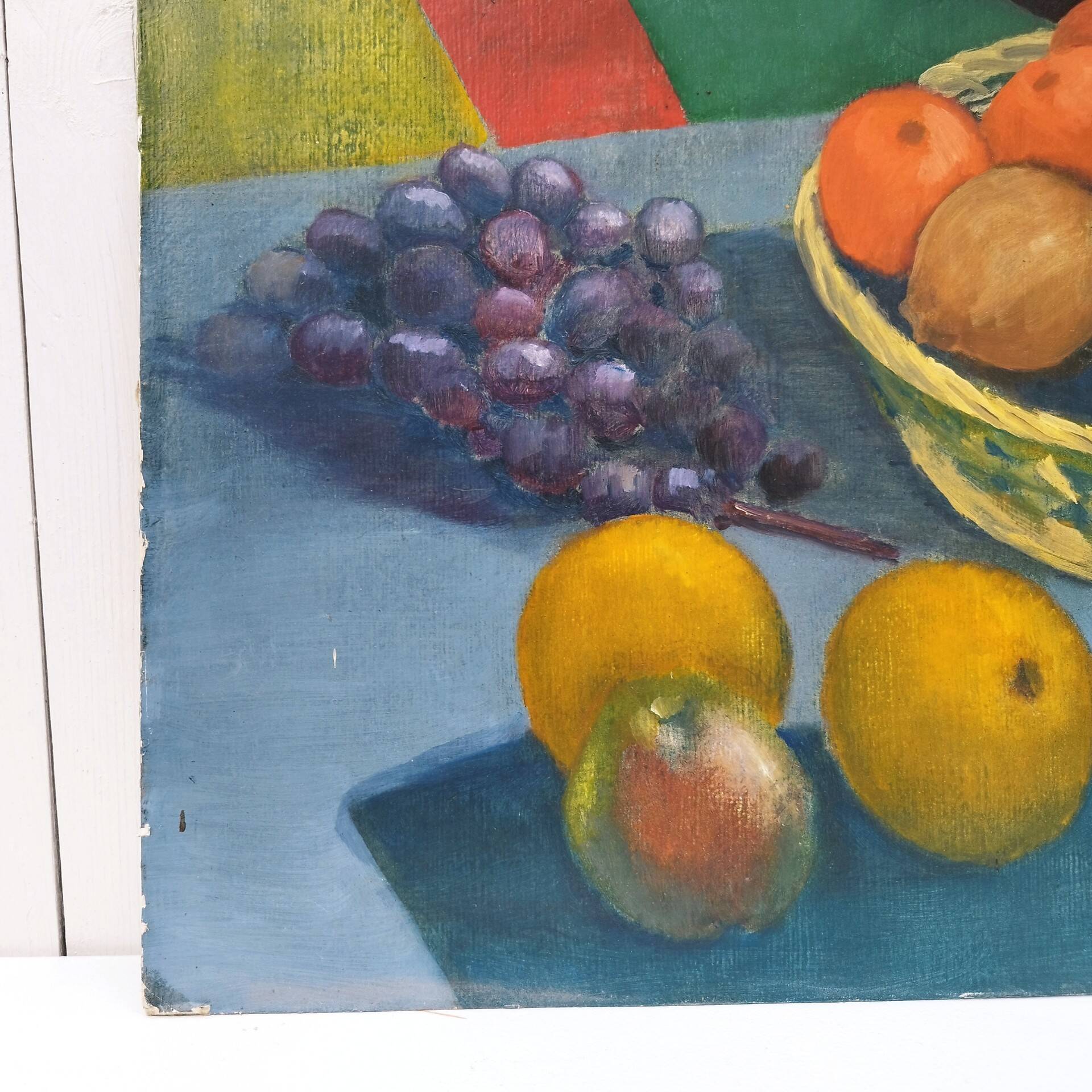 Still life oil on cardboard signed Rollason