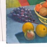 Nature morte huile sur carton signée Rollason