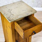 Art Nouveau Pine Nightstand with Stone Top, 1910