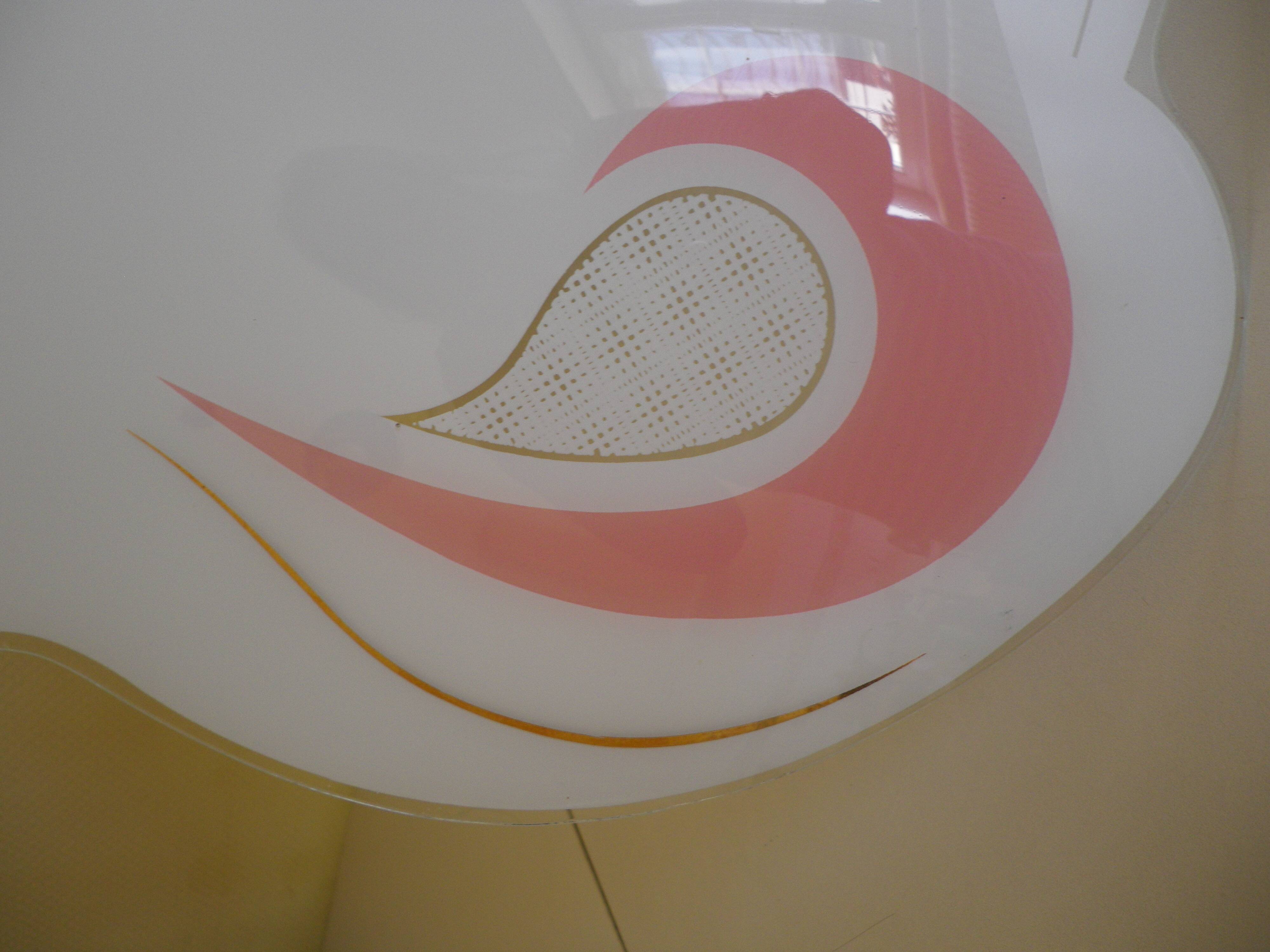 Suspension Mid-Century, Rhodoid, Free Form, Italy, 1950s