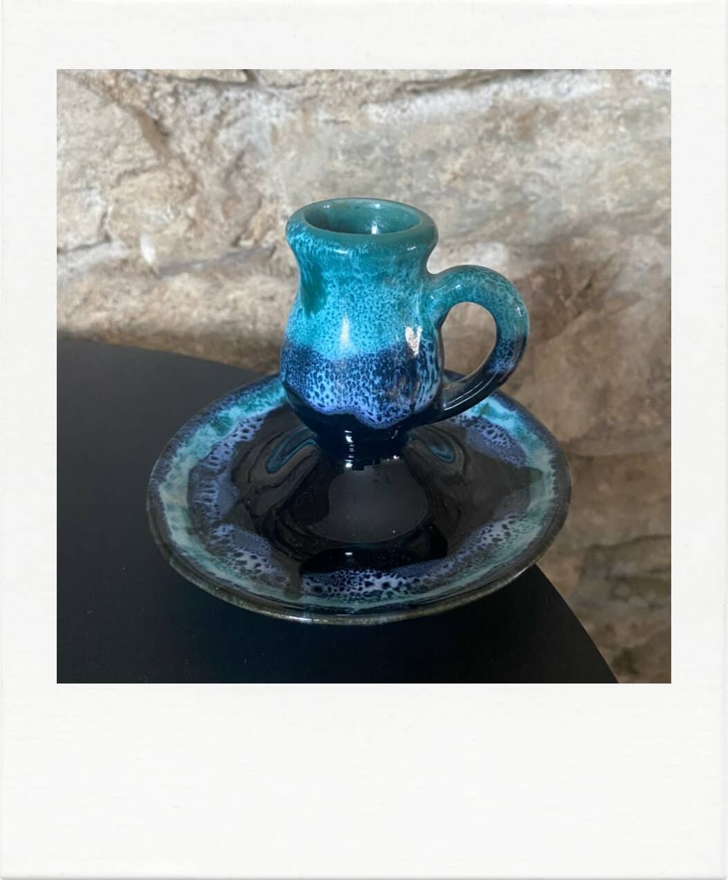 Glazed candle holder
