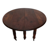 Ancienne table Louis Philippe 6 pieds sur roulettes