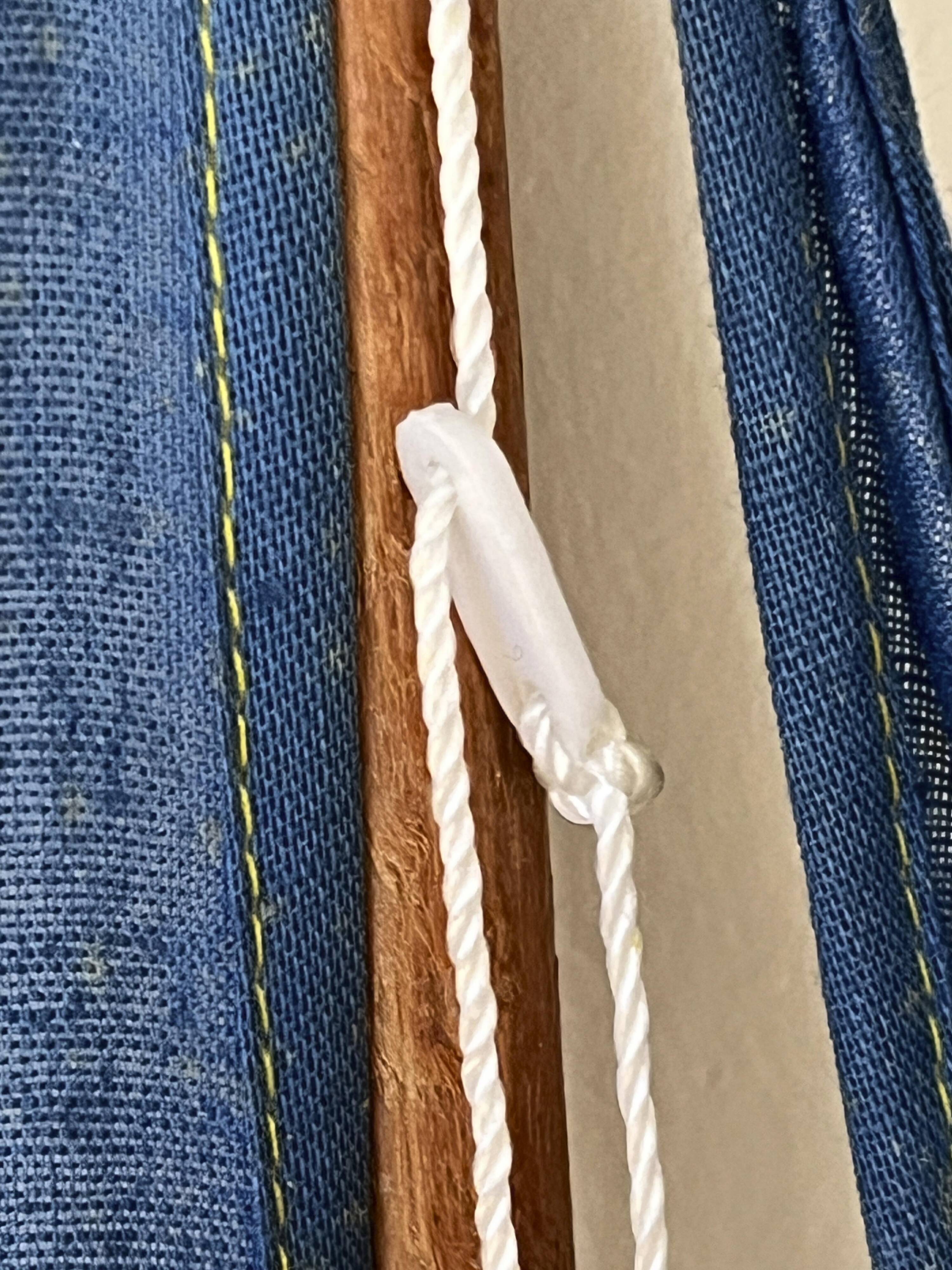 Wooden sailboat, cotton sails, vintage toy