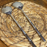 Salad cutlery, silver-plated, bamboo style