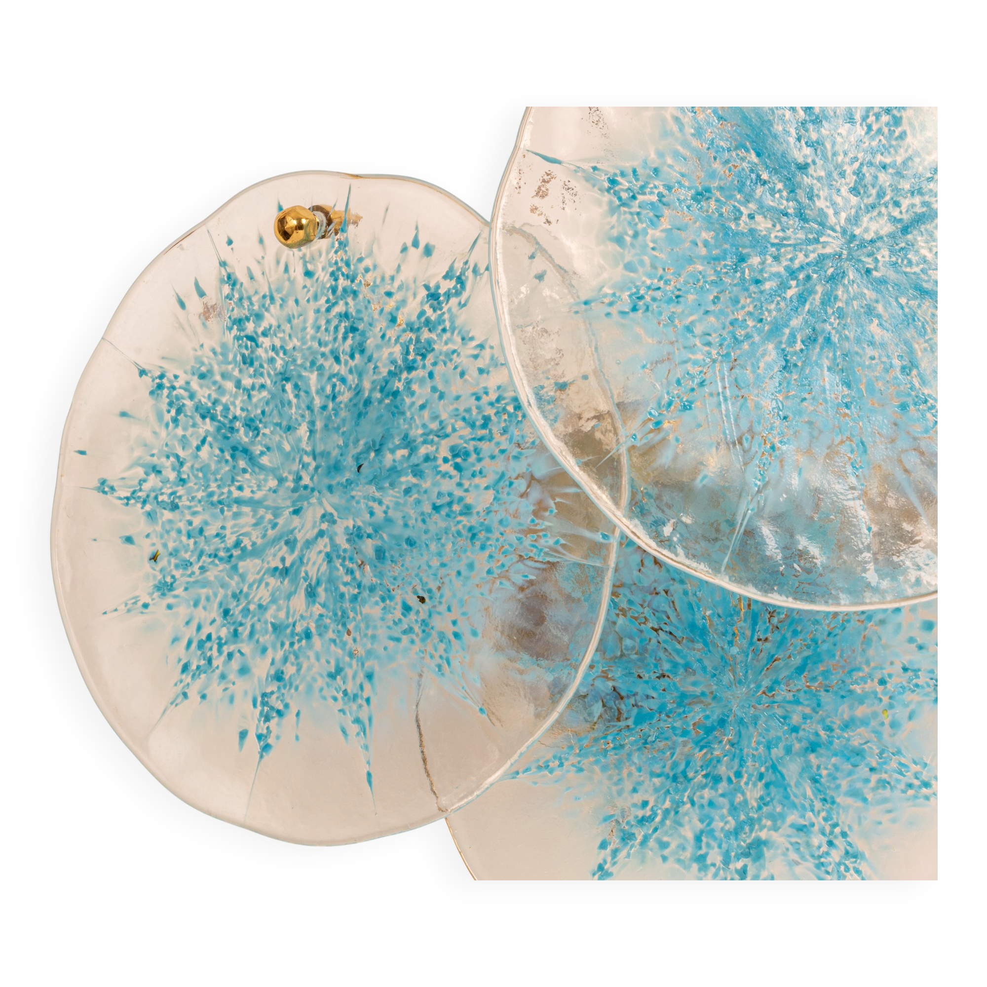 Blue Glass Disc Wall Light Vistosi, Italy, 1960s