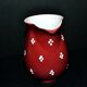 Vintage Elchinger pitcher in glazed ceramic with red polka dots