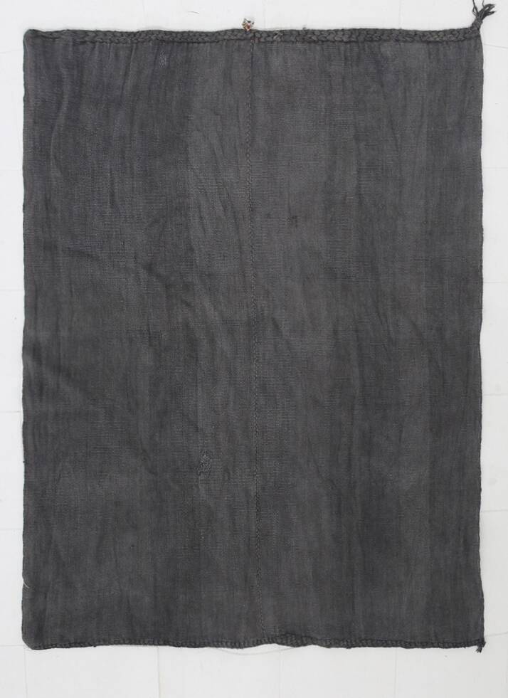 Anthracite Grey Large Area Soft Kilim Rug For Bedroom, 147x205 Cm